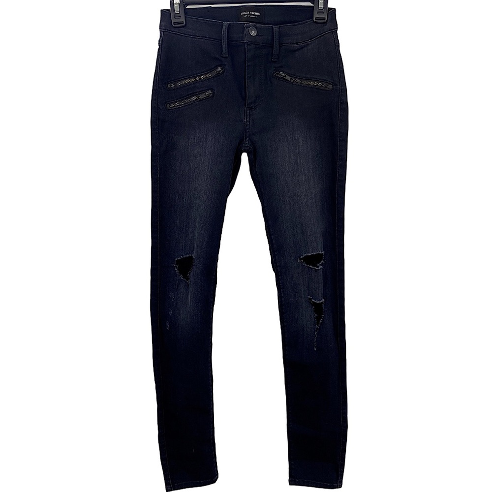 Black Orchid Los Angeles Billie Zipper Distressed Skinny Jeans Size 27